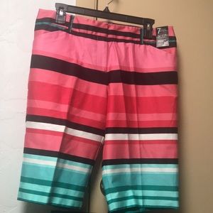 7th Avenue NY & C Studio Design Signature Fit Bermuda Shorts Bold colors. NWT